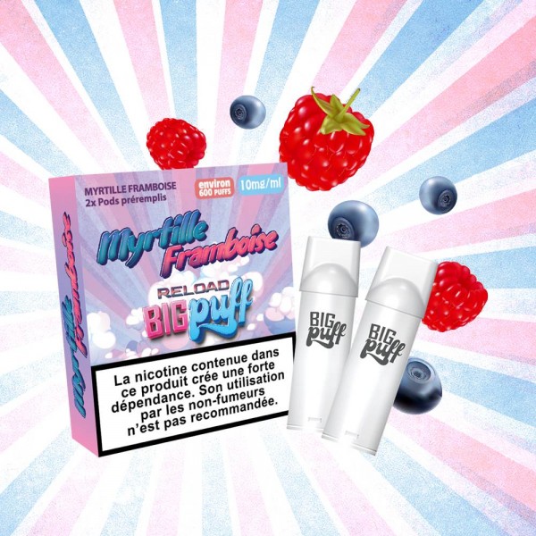 Cartouche Myrtille Framboise - Big Puff Reload (Pack 2)
